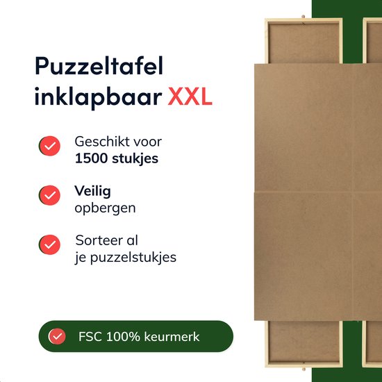 DIYDash Puzzeltafel XXL Volledig Inklapbaar - 1500 Stukjes - Mat - Bord - Plaat - Plank - Deluxe - Voor Legpuzzels - 1000