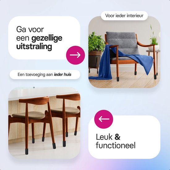 Roegaarden Stoelpoot Beschermers Sokken Zwart Vloerbescherming 24 stuks