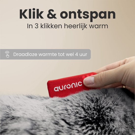Auronic Infra rood warmtekussen Teddy 45x60 cm - Grijs