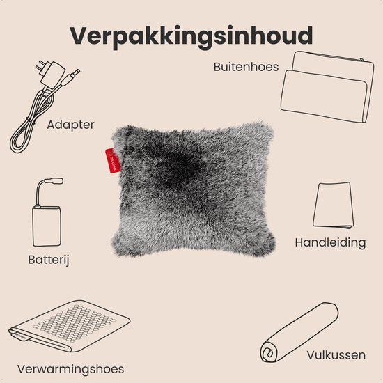 Auronic Infra rood warmtekussen Teddy 45x60 cm - Grijs