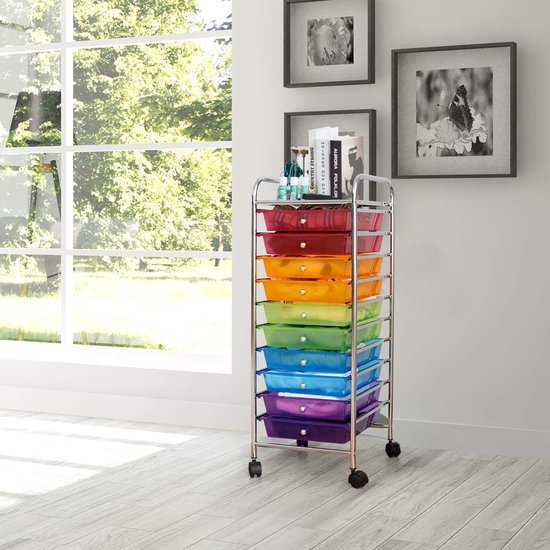 Coast Rolltrolley – 10 Laden – 33 x 37 x 86 cm – Veelkleurig
