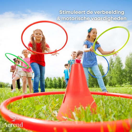 Aerend 3-in-1 Spelset voor Binnen en Buiten - Ringwerpen, Kegelen en Pittenzak Gooien - 26-delig Tuinspel voor Kinderen**