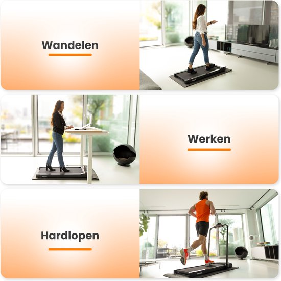 Moovv Loopband Smartstep Pro V2 - 1-12 km/u - Inklapbaar - 124 x 54 x 105 cm - Zwart