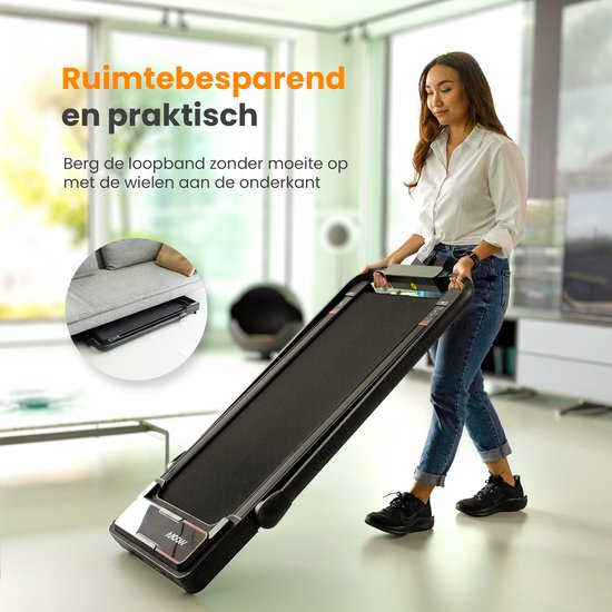 Moovv Loopband Smartstep Pro V2 - 1-12 km/u - Inklapbaar - 124 x 54 x 105 cm - Zwart