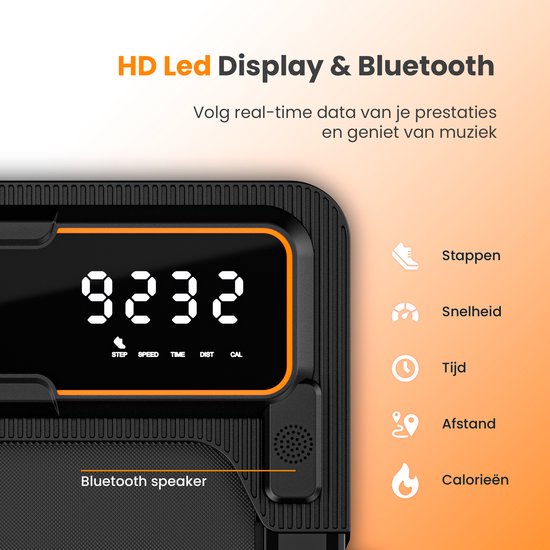 Moovv Loopband Smartstep Pro V2 - 1-12 km/u - Inklapbaar - 124 x 54 x 105 cm - Zwart