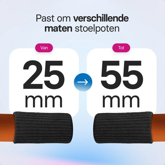 Roegaarden Stoelpoot Beschermers Sokken Zwart Vloerbescherming 24 stuks