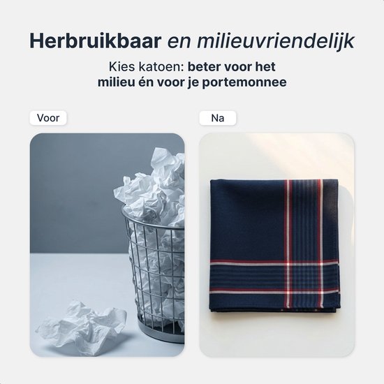 Luft Zakdoeken heren 100% katoen - 14 stuks - 40x40cm - Herbruikbaar