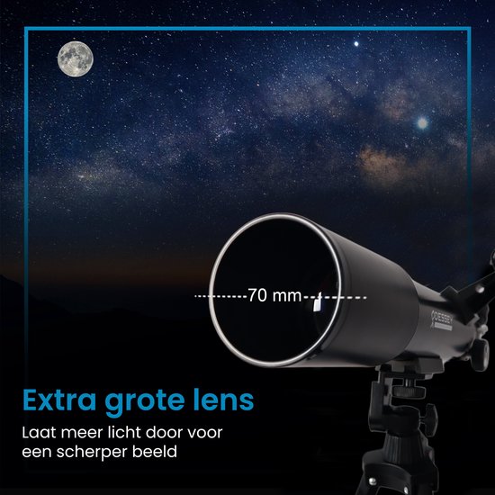 Odessey Black Hole Edition Telescoop – 250x Zoom – Refractor Sterrenkijker voor Kinderen en Volwassenen