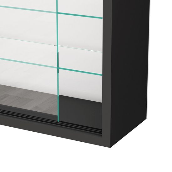 VVD Vitrinekastje staande hangende wandvitrine - schuifdeuren - 50 x 40 x 13 cm