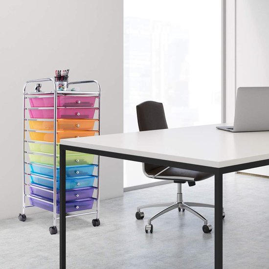 Coast Rolltrolley – 10 Laden – 33 x 37 x 86 cm – Veelkleurig
