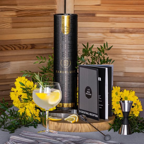 BarDeluxe® Cocktail Set - 12-Delig - Cocktail Shaker Set (750ml) - Luxe Cadeauverpakking - Inclusief Nederlandstalig Receptenboek