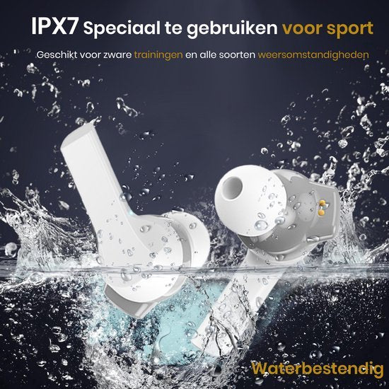 Draadloze Bluetooth Oordopjes – Sport Earbuds – Voor Smartphone & Laptop – Wit