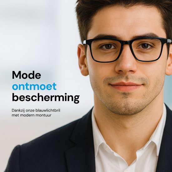 LC Eyewear Computerbril - Blauw Licht Bril Zonder Sterkte - Blue Light Glasses - Beeldschermbril - Design - Unisex - Zwart