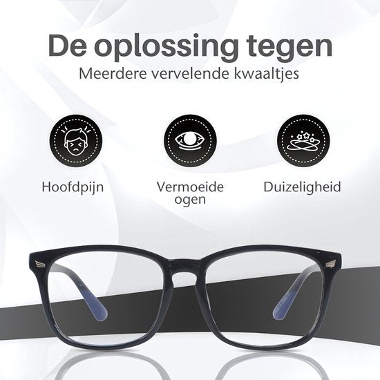 LC Eyewear Computerbril - Blauw Licht Bril Zonder Sterkte - Blue Light Glasses - Beeldschermbril - Design - Unisex - Zwart