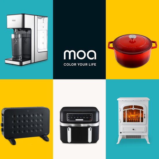 MOA Gietijzeren Braadpan - 5,7L Stoofpot - Voor Alle Warmtebronnen incl. Inductie - Met Deksel - Ø 26cm - Anti-Aanbaklaag - PFAS-vrij - Rood