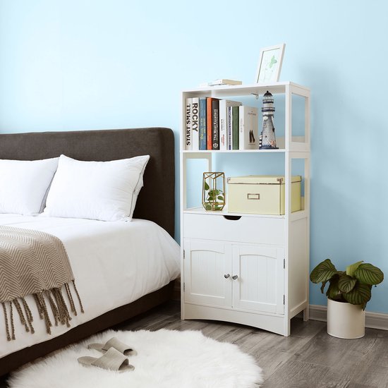 Coast huishoudelijke plank opbergkast keukenkast met lade wit 32,5 x 60 x 122 cm