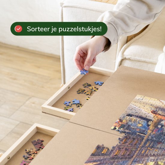DIYDash Puzzeltafel XXL Volledig Inklapbaar - 1500 Stukjes - Mat - Bord - Plaat - Plank - Deluxe - Voor Legpuzzels - 1000