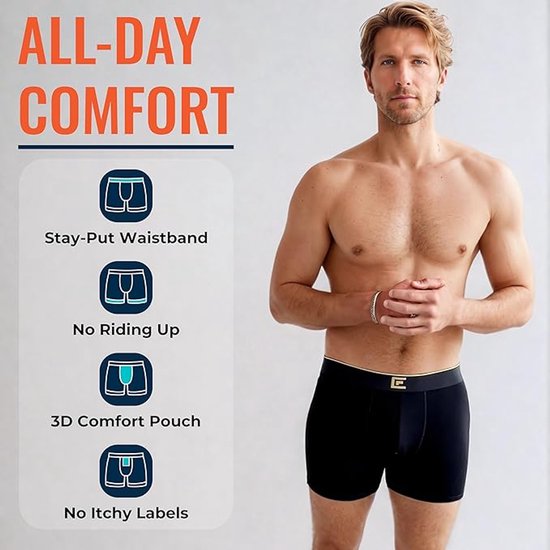 Bamboo Elements Boxershorts Heren - Zwart - maat M - 3 Stuks