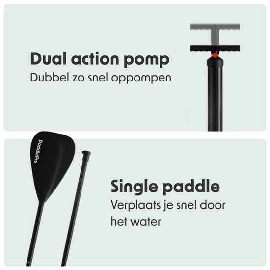 LifeGoods SUP Board - Allround Compact - 100 KG Draagkracht - Opblaasbaar - Compleet SUP pakket - Pastelgroen