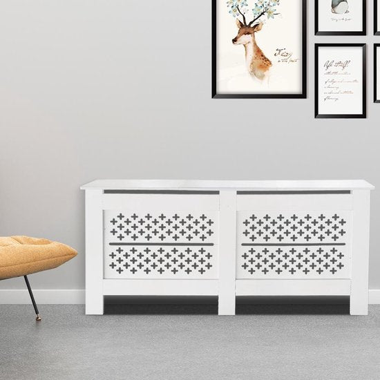 Elegante Radiatorombouw - Verwarmingsombouw - Witte Radiatoromkasting - 172 cm x 82 cm