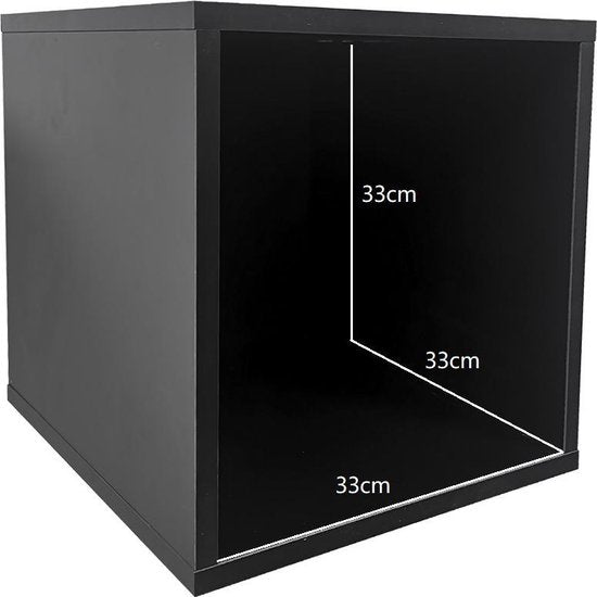 VDD Vinyl Wish - Opbergkubus - LP Vinyl Platen Opbergrek - kleur: Zwart - Afmeting 35x35x35cm