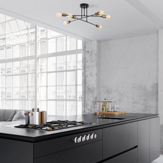 Opviq Black Chandelier - 1501 - 40W - Metaal - 66 x 66cm - Zwart