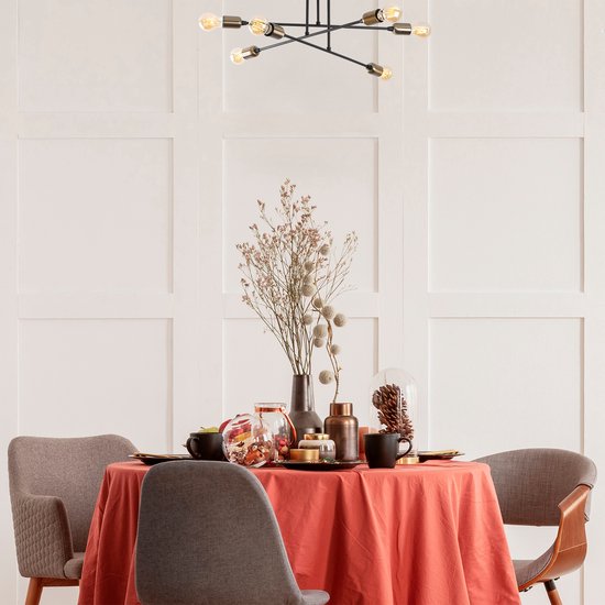 Opviq Black Chandelier - 1501 - 40W - Metaal - 66 x 66cm - Zwart