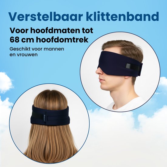 PurelyGoods® Slaapmasker - Oogmasker - Verduisterend - Mannen en Vrouwen - Katoen - Donkerblauw