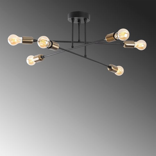 Opviq Black Chandelier - 1501 - 40W - Metaal - 66 x 66cm - Zwart