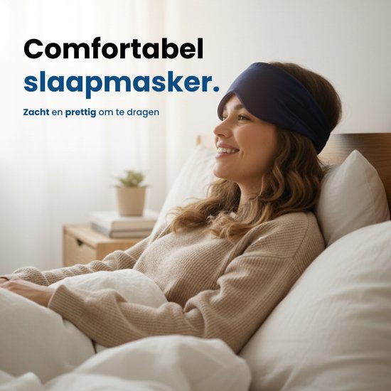 PurelyGoods® Slaapmasker - Oogmasker - Verduisterend - Mannen en Vrouwen - Katoen - Donkerblauw