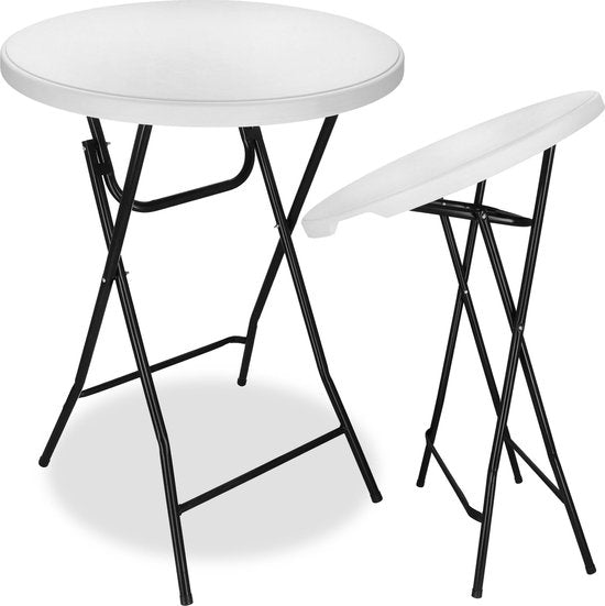 Garten - Statafel Wit KD - 80 x 110 cm - Wit & Kunststof - Inklapbaar & Stevig - Voor Feesten & Evenementen