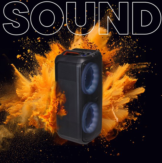Denver - Bluetooth Speaker Party Box - Disco Verlichting - Incl. afstandsbediening - Microfoonaansluiting - BPS354 - Zwart