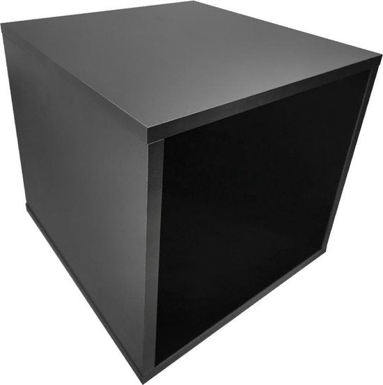 VDD Vinyl Wish - Opbergkubus - LP Vinyl Platen Opbergrek - kleur: Zwart - Afmeting 35x35x35cm