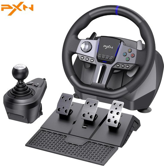PXN Gaming Stuur - V9 Gen 2 - 270/900° - Pedalen - Shifter - Multiplatform - Zwart