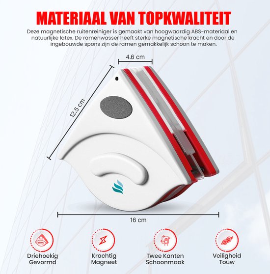 TibaGoods Magnetische Raamwisser Voor Dubbelglas - Ruitenreiniger - Ramenwasser - Magneet Ramenwisser
