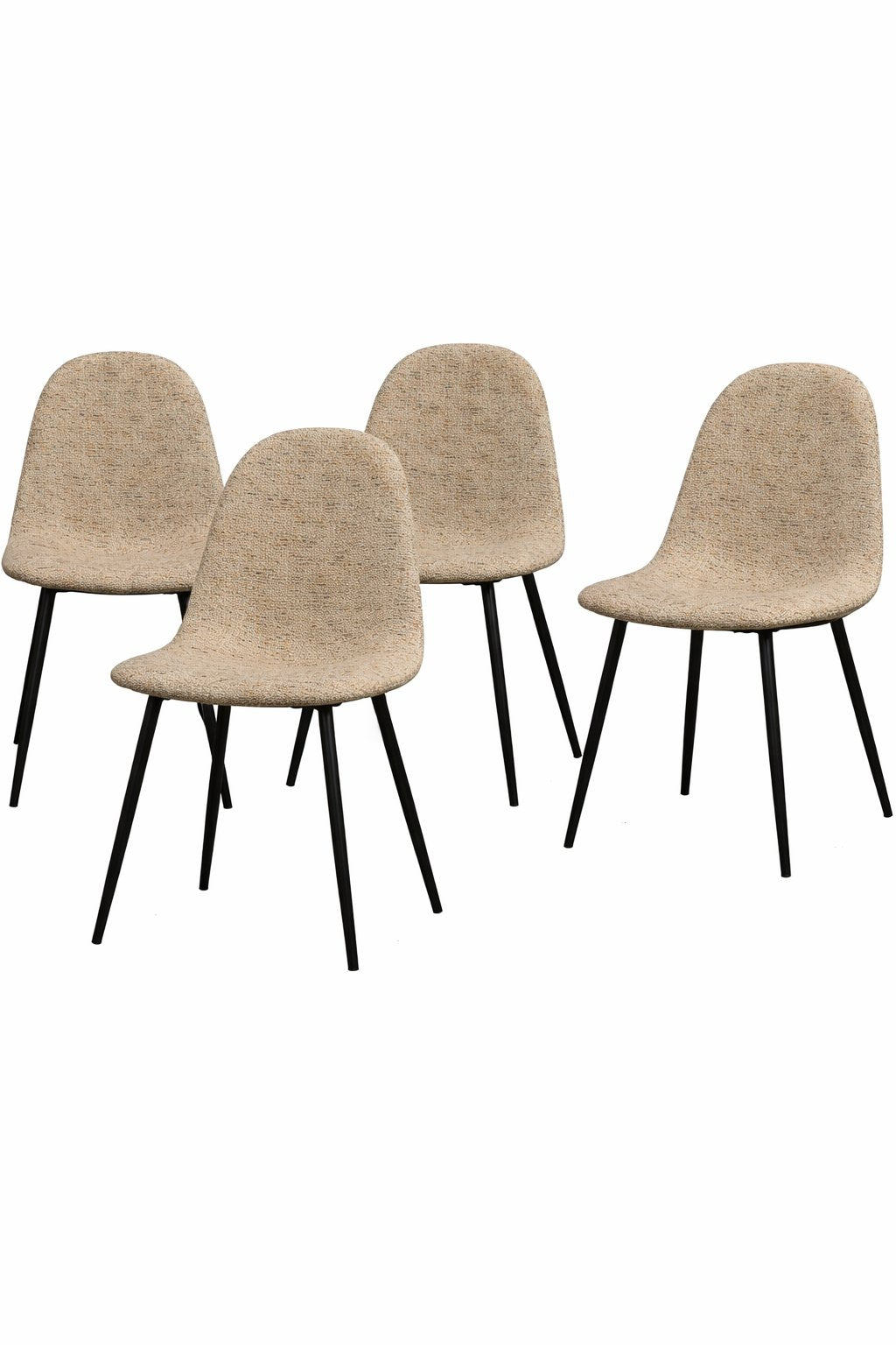 eetkamerstoel Marije - Chenille - Naturel - Set van 4