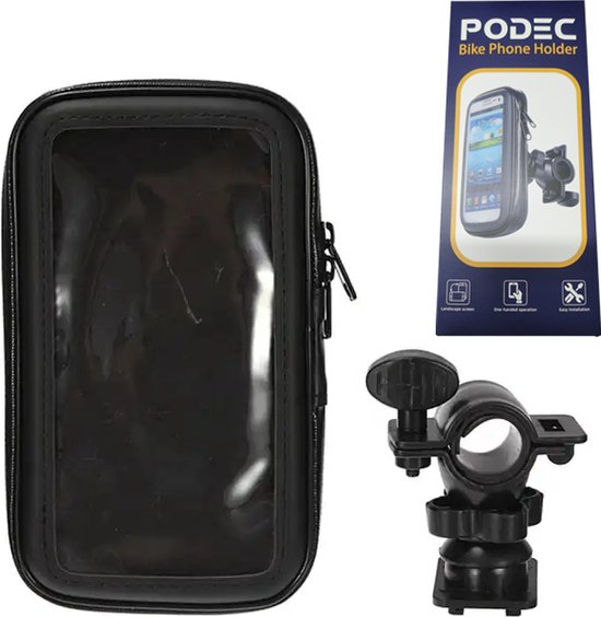 Podec Telefoonhouder Fiets Waterdicht Zwart