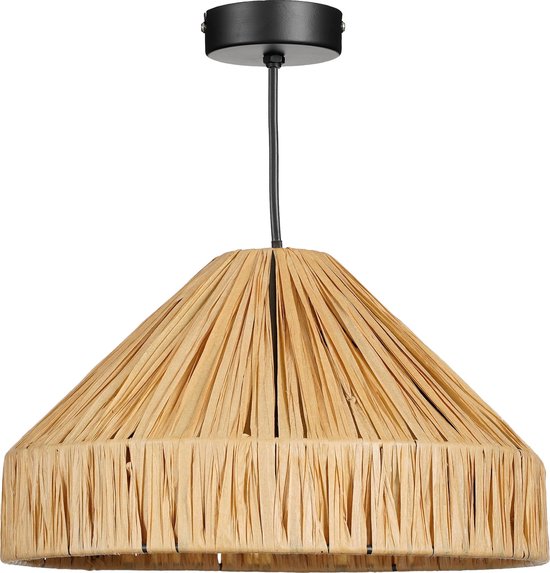Mica Decorations Elisa Hanglamp - H18 x Ø30 cm - Raffia - Lichtbruin