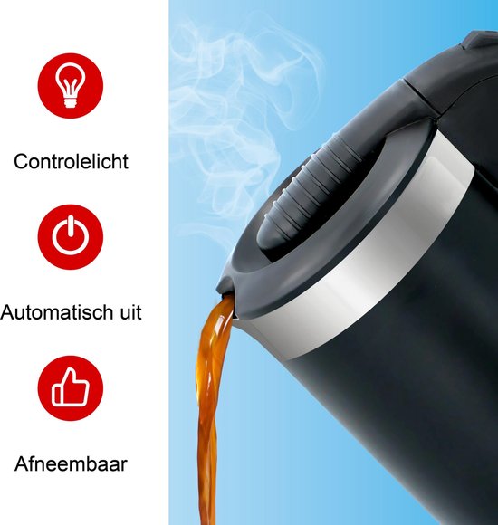 All Ride Waterkoker - 0.5L - Kunststof - 300W - 15x10.50x17 cm - Zwart