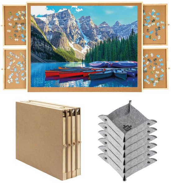 DIYDash Puzzeltafel XXL Volledig Inklapbaar - 1500 Stukjes - Mat - Bord - Plaat - Plank - Deluxe - Voor Legpuzzels - 1000
