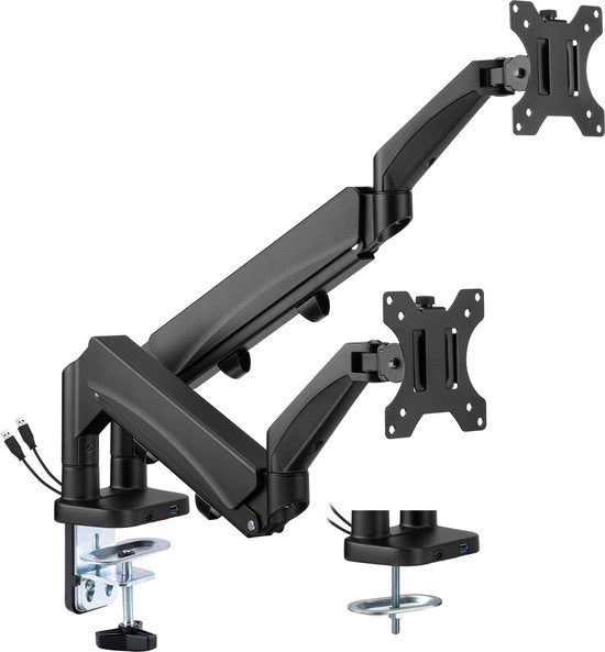 VDD Gaming - Monitorbeugel 2 beeldschermen - Zwart - Aluminium - 11x94x59cm