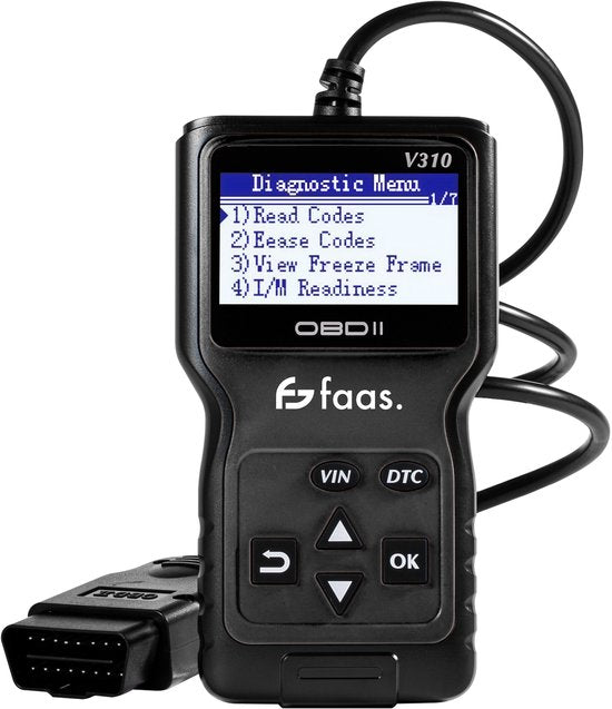 Faas OBD2 Scanner Zwart – EOBD + CAN Diagnosecomputer – Auto Uitlezen en Storingen Wissen