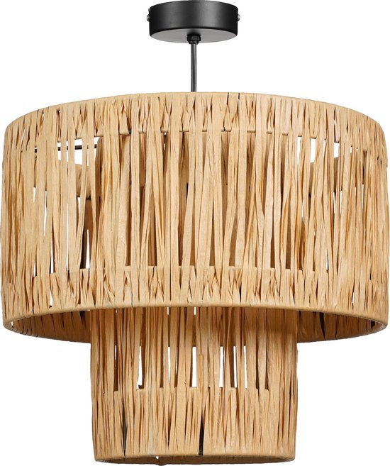 Mica Decorations Elisa Hanglamp - H30 x Ø35 cm - Raffia - Lichtbruin