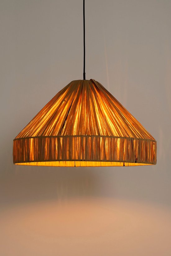 Mica Decorations Elisa Hanglamp - H18 x Ø30 cm - Raffia - Lichtbruin