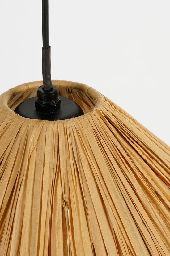 Mica Decorations Elisa Hanglamp - H18 x Ø30 cm - Raffia - Lichtbruin