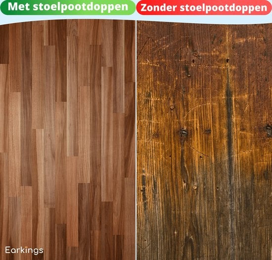Stoelpoot Beschermers Vloerbeschermer Ø22-25 mm - Stoelpootdoppen Meubeldoppen 24 stuks - Ronde & Vierkante Stoeldoppen Vloerbeschermer Stoelen - Earkings Zwart