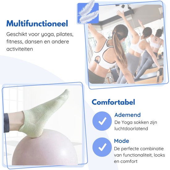 Hilvard Yoga sokken - Pilates sokken - Enkelsokken - 3 Paar - Licht Oranje - Antislip sokken - One size fits all