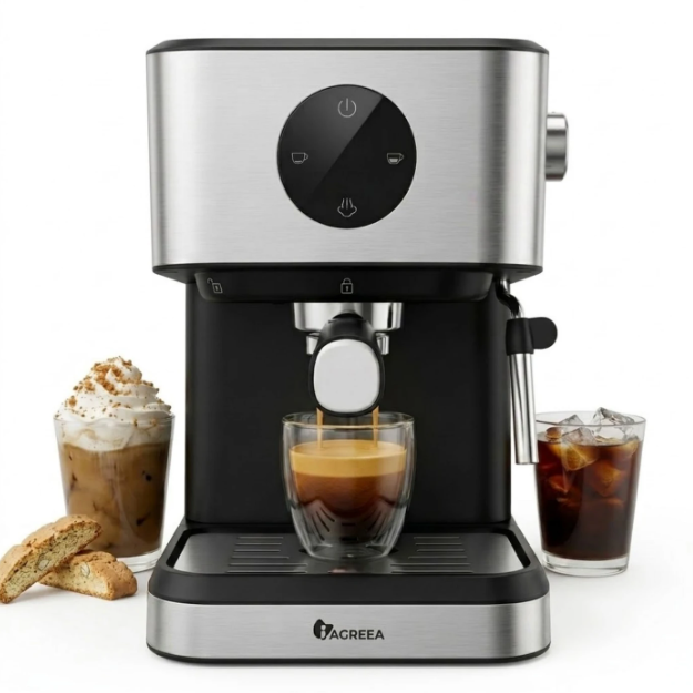 Iagreea Espressomachine CM3050 - 20 Bar - Stoompijp - 1,5L - RVS