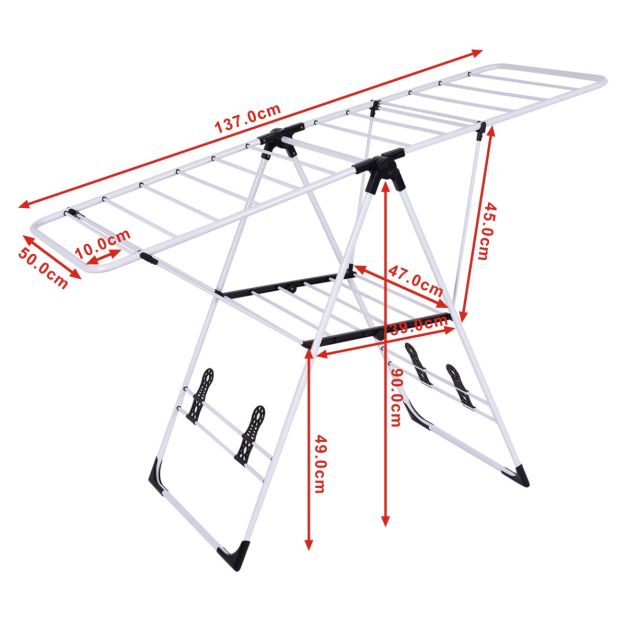 Coast Droogrek Metaal Uitschuifbaar Zwart + Zilver – 110-189 cm