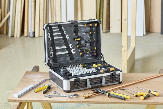 ALDORR Tools - 89 - Delige gereedschapsset in koffer - Toolbox - Gereedschapskoffer Gevuld - Gereedschapskist - Schroevendraaierset - Aluminium - Handgereedschap - Basisgereedschap - Met Momentsleutel Ratel - Cadeau voor mannen - Housewarming Cadeau
